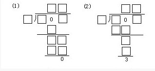 三年级数学思维训练：竖式填空之巧填除法