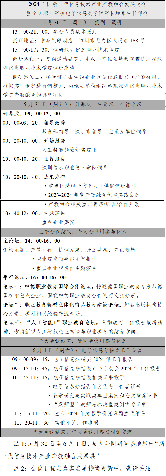 2024全国新一代信息技术产业产教融合大会将于5月30日至6月1日在深圳举办